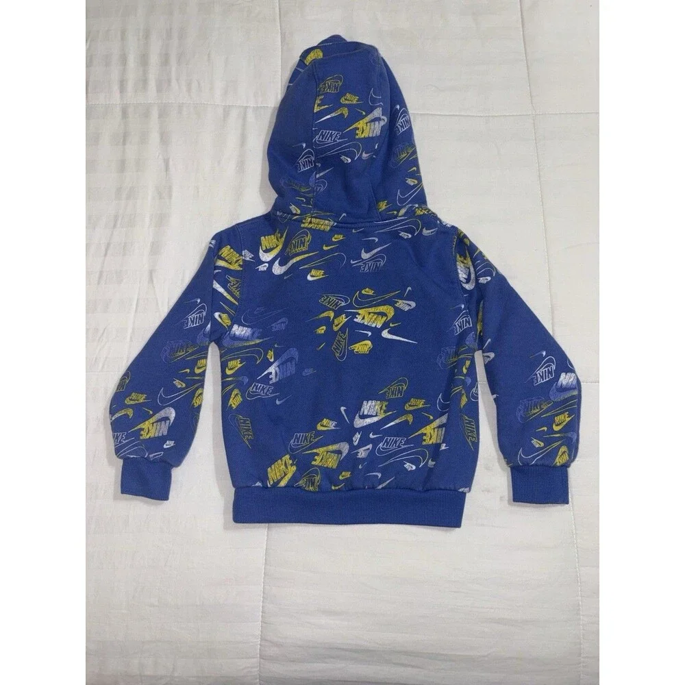 Nike Boys 4 XS All Over Futura Logo Graphic Print Hoodie